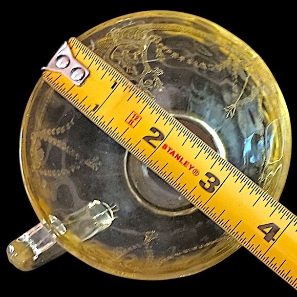 2 Cameo Ballerina Depression Glass Cup Saucer Set Yellow Anchor Hocking Vintage - Picture 3 of 16